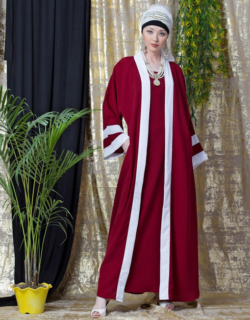 Dubai contrast band with inner Dubai Kaftan Red